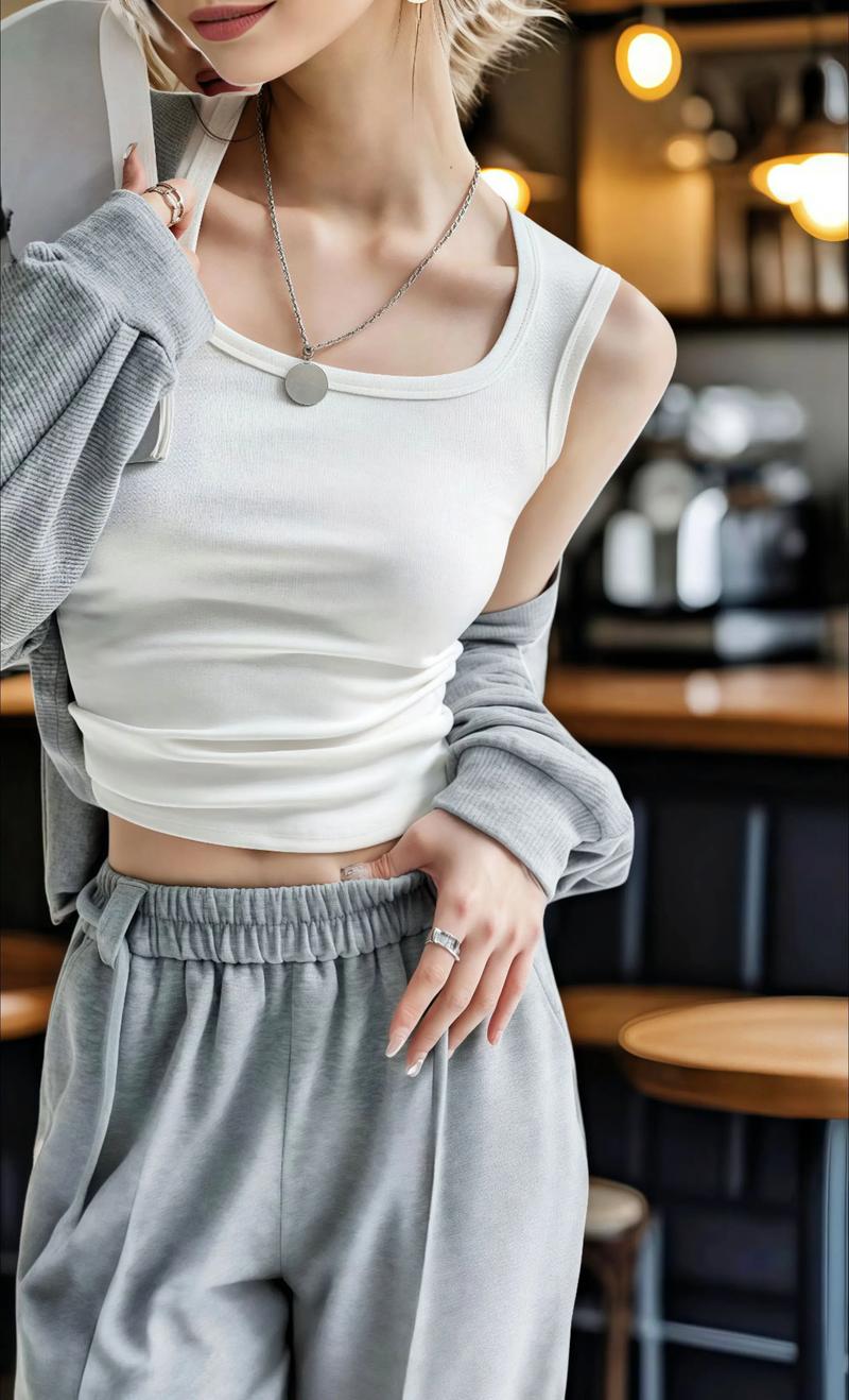 白色的背心怎么搭配衣服图片