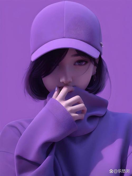 紫色的帽子怎么搭配图片女生图片