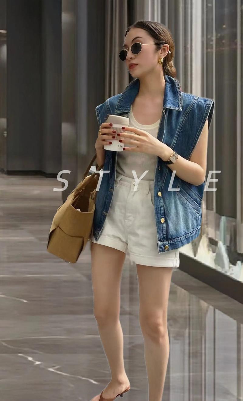 无袖牛仔披肩怎么搭配