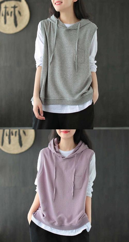 无袖连帽马甲怎么搭配什么外套好看