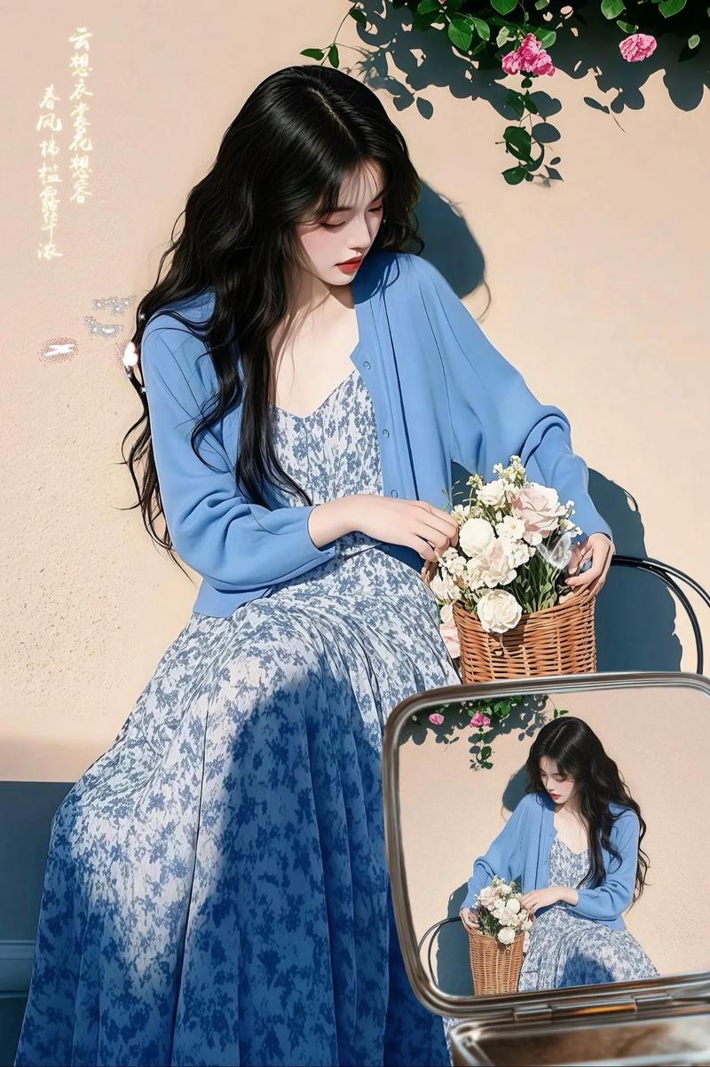 深蓝色短袖连衣裙怎么搭配图片