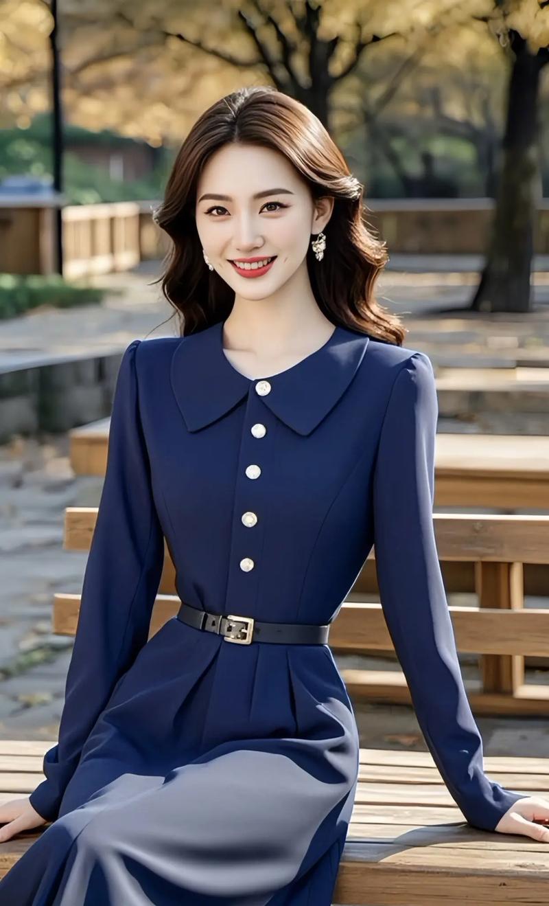 深蓝色短袖连衣裙怎么搭配什么外套