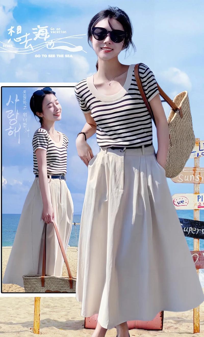 女士韩版短袖中长款毛衣怎么搭配