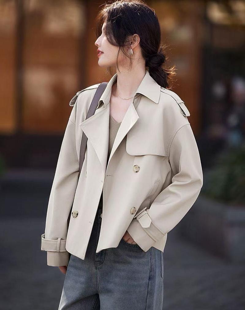 女士韩版短袖风衣怎么搭配裤子