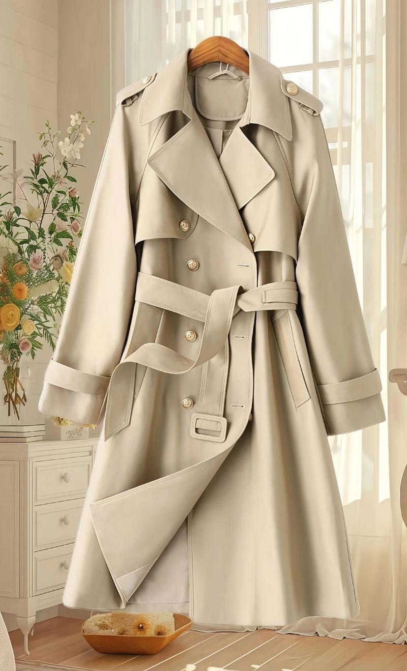 女士长版风衣怎么搭配图片