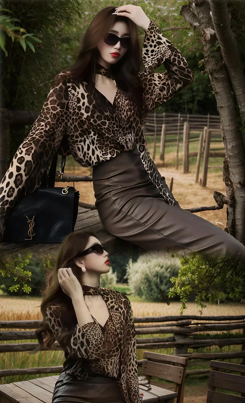 女人豹纹衣服怎么搭配衣服图片