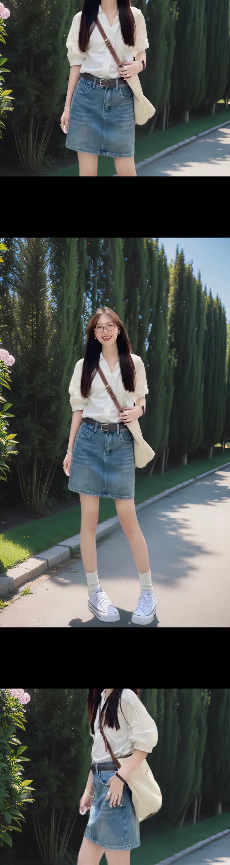 牛仔短裙秋天怎么搭配上衣