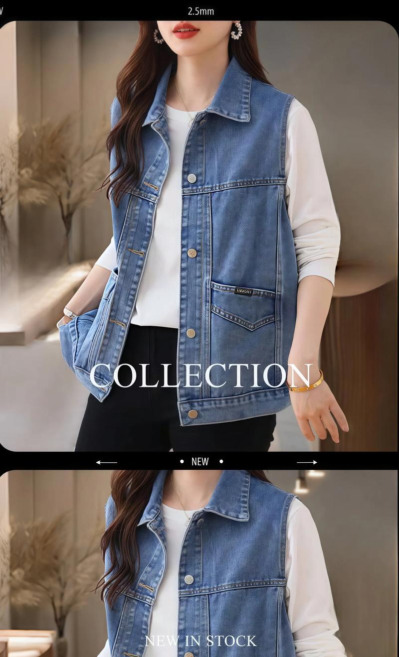 牛仔穿的马甲怎么搭配好看图片