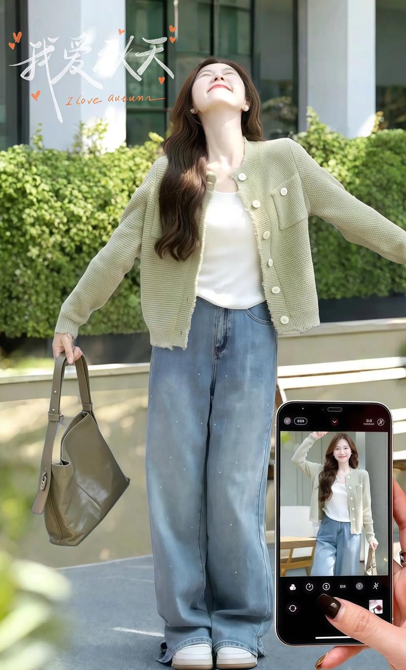 牛仔长开衫怎么搭配图片