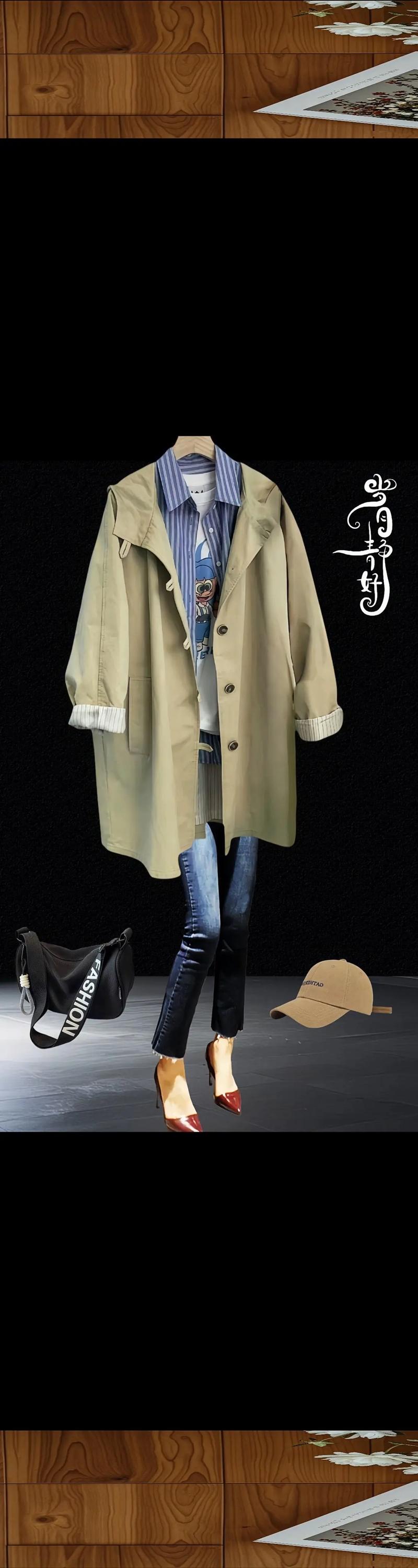 男卡其色中长款风衣怎么搭配什么裤子