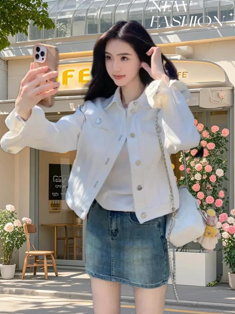 女白色夹克外套怎么搭配图片