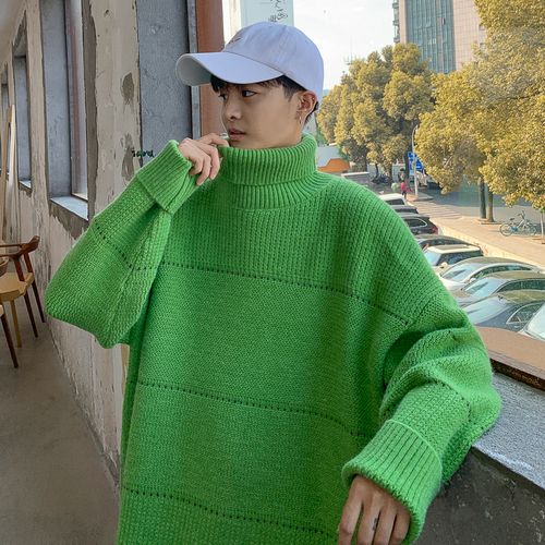 男生穿绿色毛衣怎么搭配什么裤子好看
