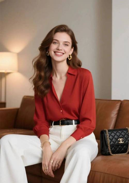 红红色衬衫怎么搭配图片欣赏