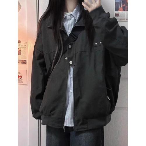 黑色宽松上衣外套怎么搭配图片欣赏