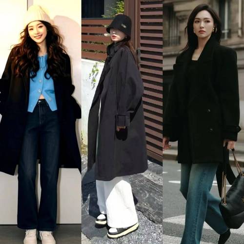 黑色宽松上衣外套怎么搭配什么裤子好看