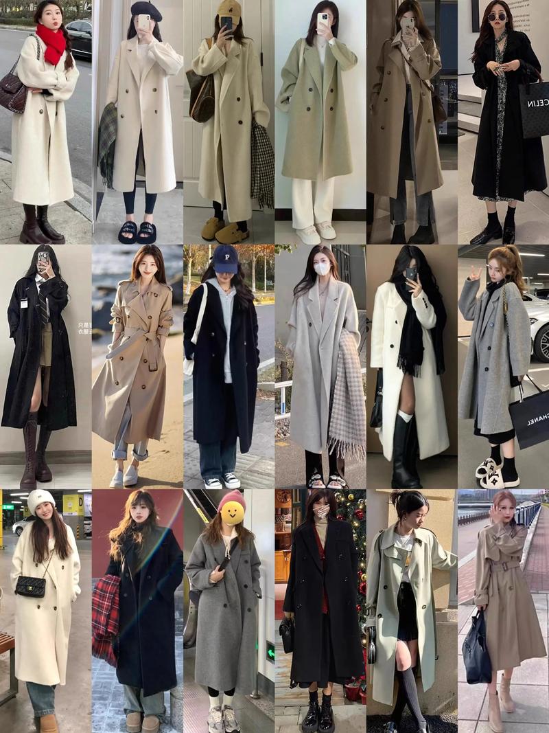 韩版女生呢子大衣怎么搭配图片女