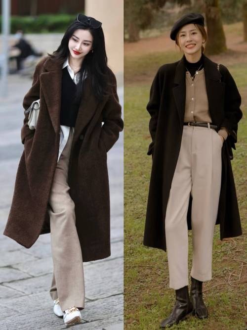 韩版女生呢子大衣怎么搭配什么裤子好看