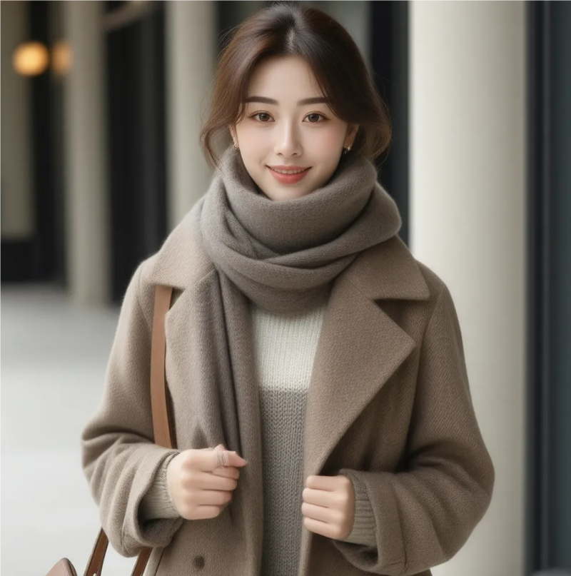 冬天什么颜色围巾怎么搭配衣服