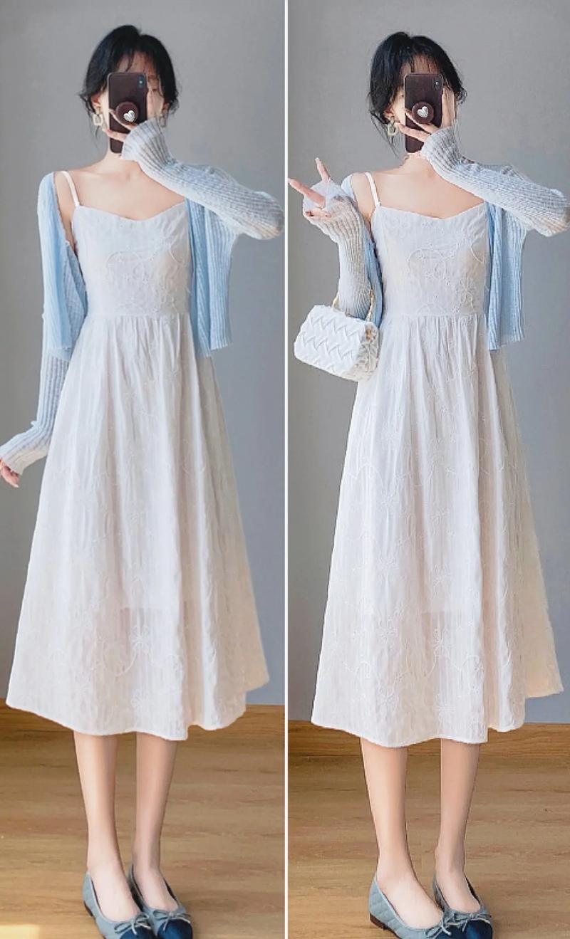 纯色吊带裙怎么搭配