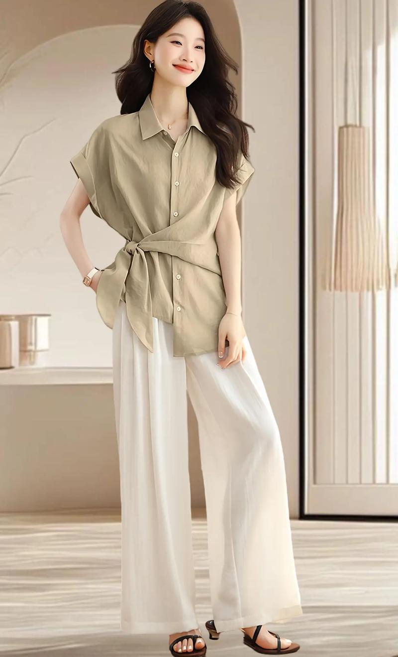 短款衬衣外套怎么搭配下装