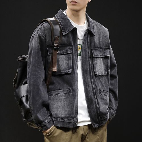 牛仔外套配什么裤子男