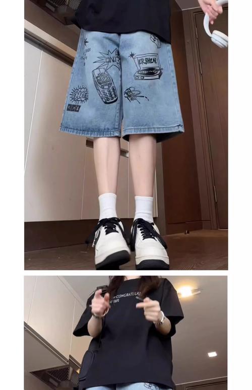中长款牛仔短裤怎么搭配图片