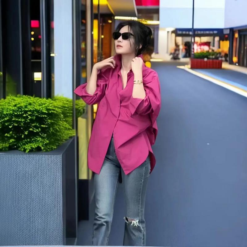 宽松的红衬衫怎么搭配