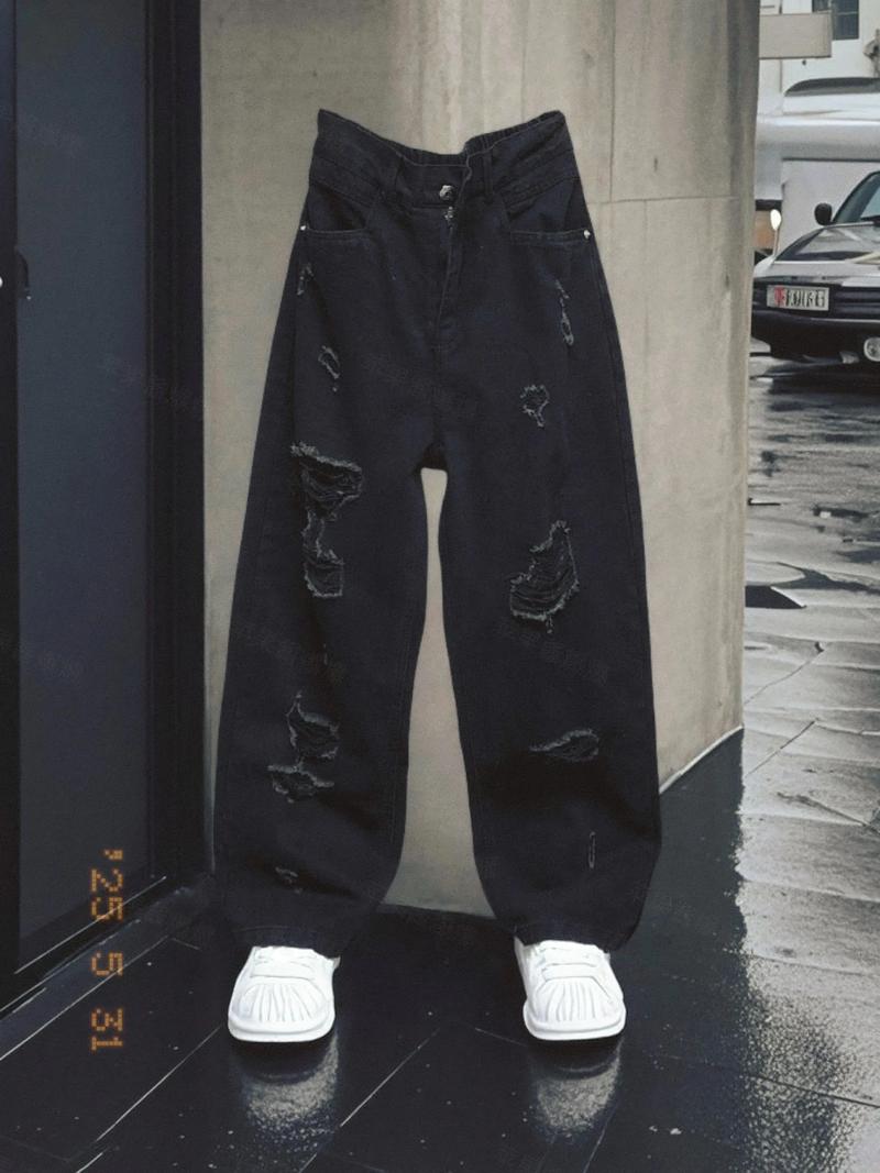 男生冬天破洞牛仔裤怎么搭配