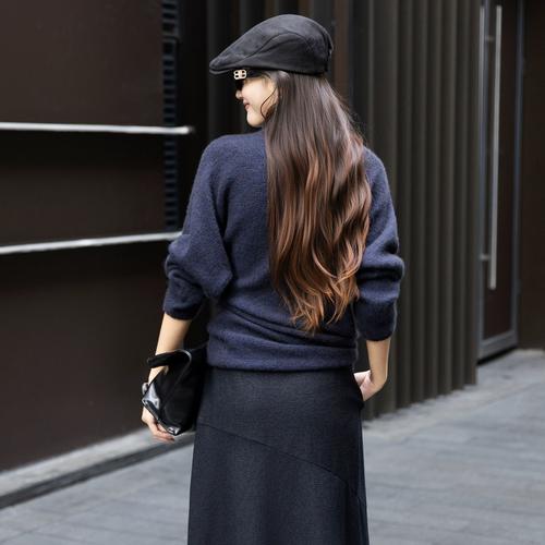 蝙蝠长毛衣怎么搭配