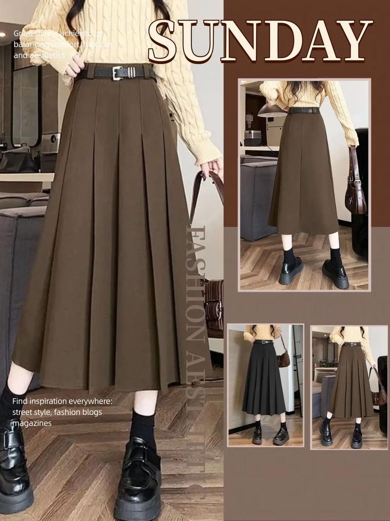 长款百褶半裙怎么搭配