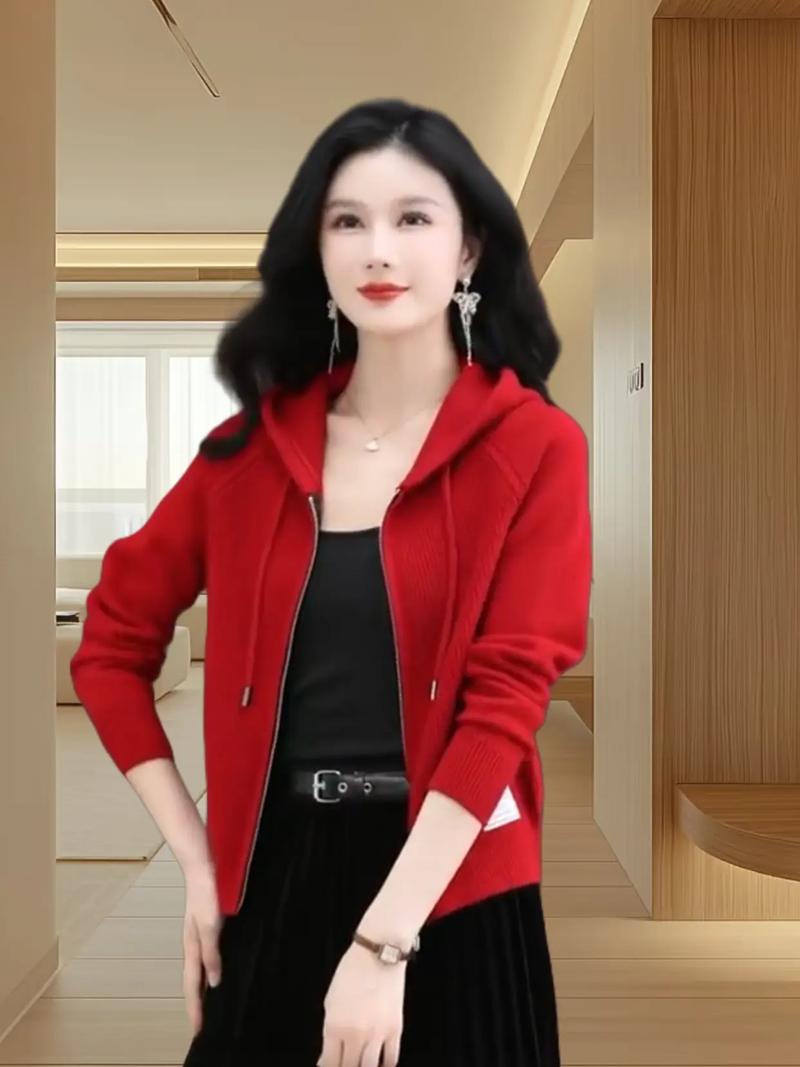 开衫女短款毛衣外套怎么搭配图片