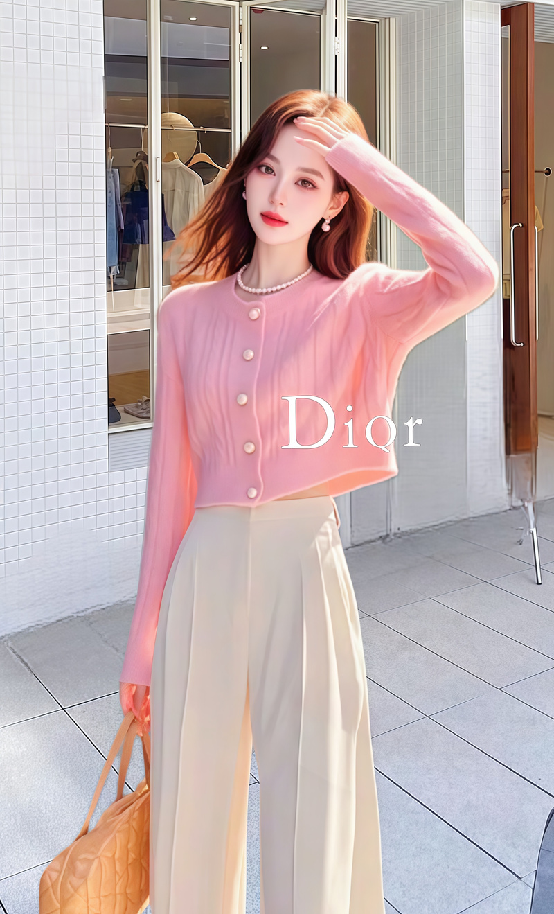 粉色短袖针织衫怎么搭配