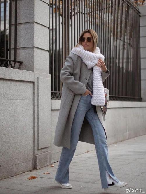 阔腿裤运动鞋怎么搭配大衣