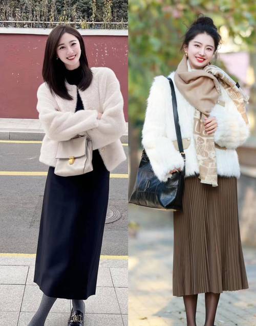 中长皮草最新怎么搭配图片