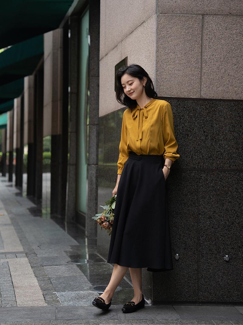 黑色雪纺裤裙怎么搭配