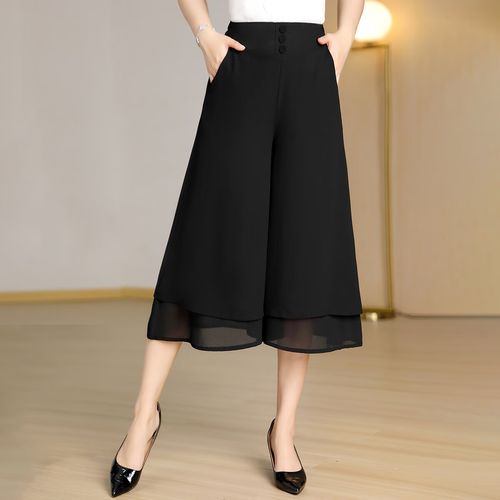 黑色雪纺裤裙怎么搭配