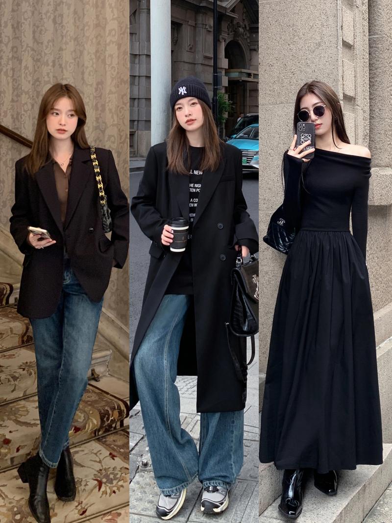 女黑色西服怎么搭配