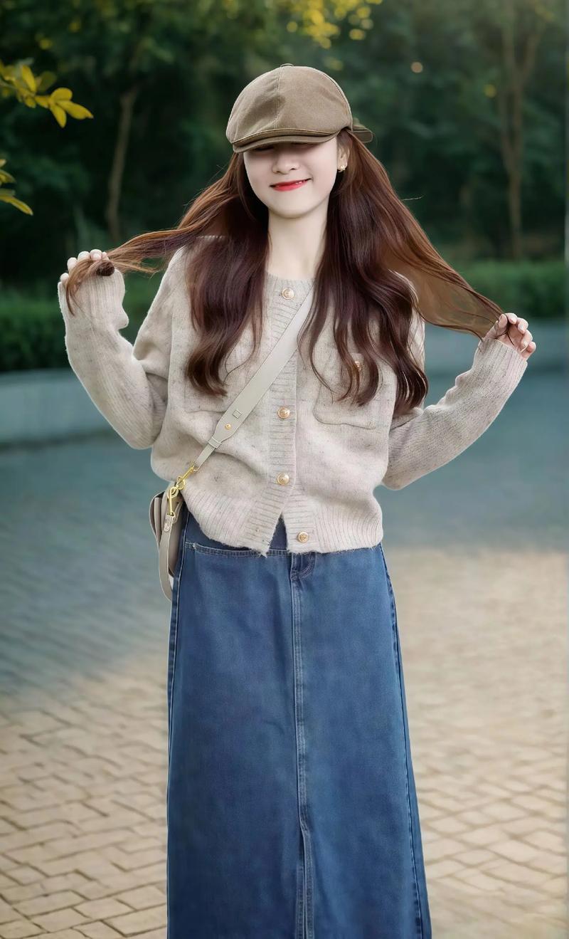 牛仔裙怎么搭配毛衣