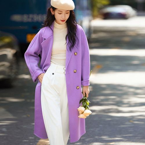 粉紫色大衣怎么搭配