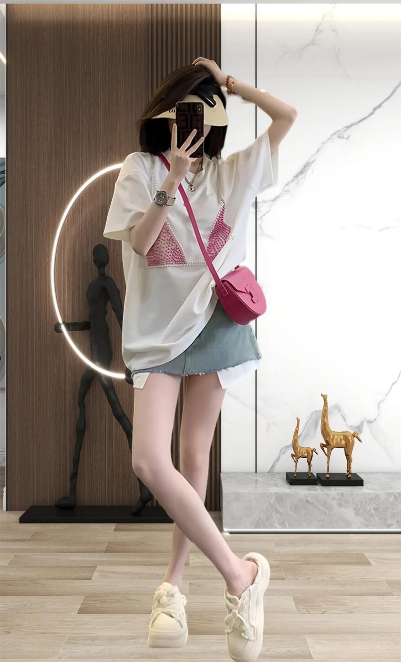 长款短袖怎么搭配下面