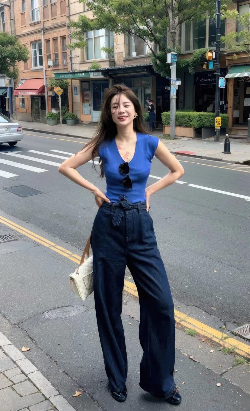 紧身针织v领上衣怎么搭配