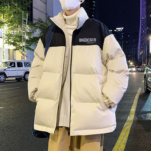 男款蓝色羽绒服怎么搭配什么裤子好看