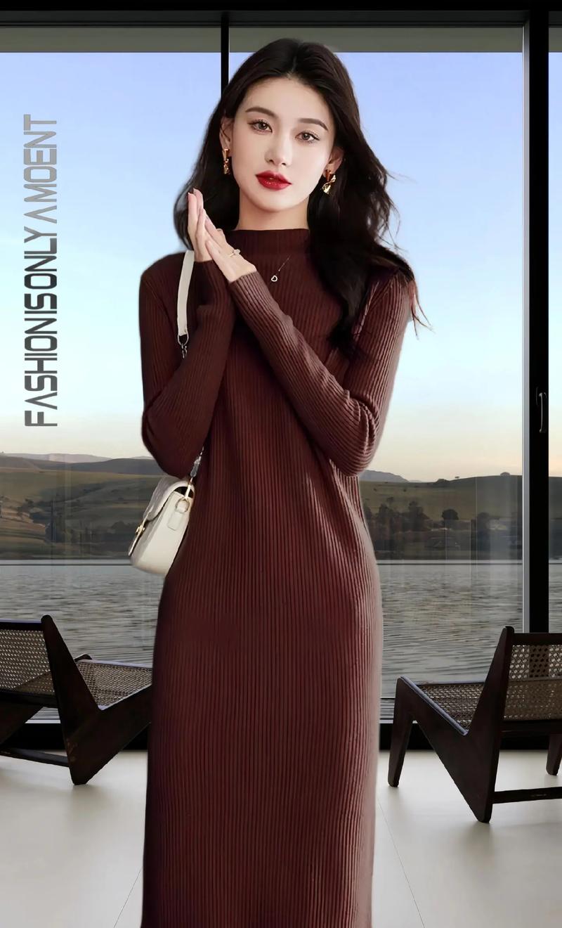 女士超长款打底毛衣怎么搭配什么外套