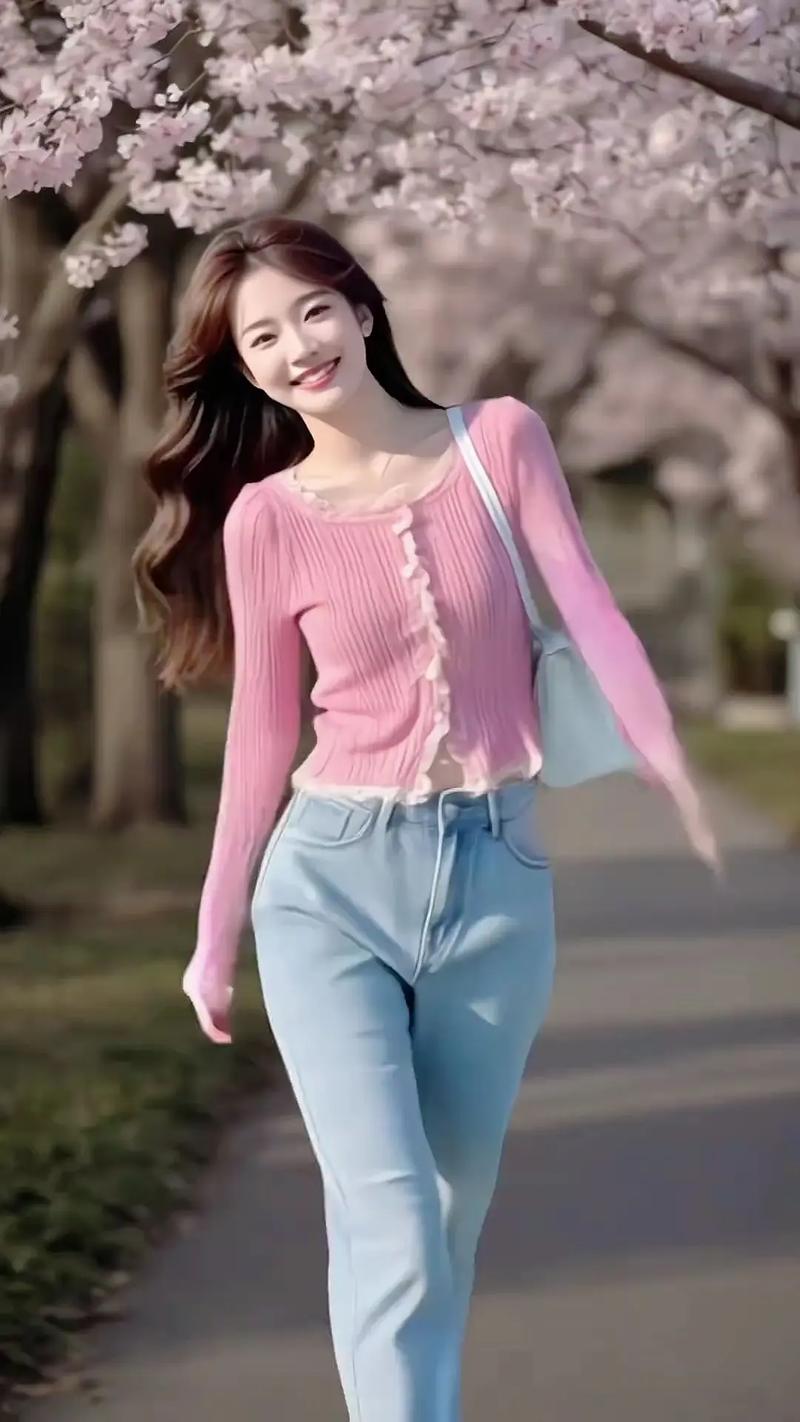 肉粉色针织裤怎么搭配