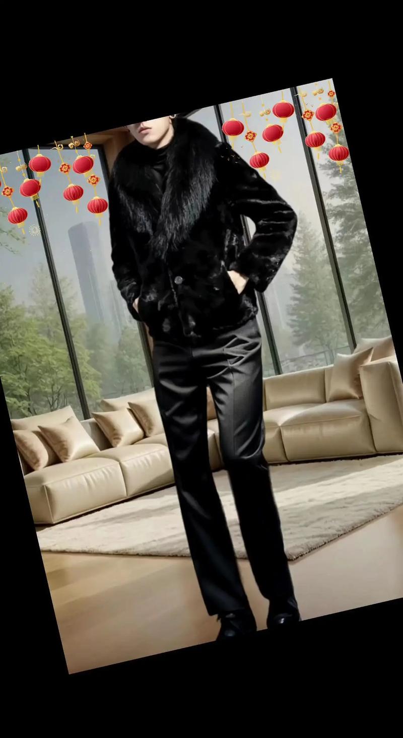 黑色短款貂皮怎么搭配好看