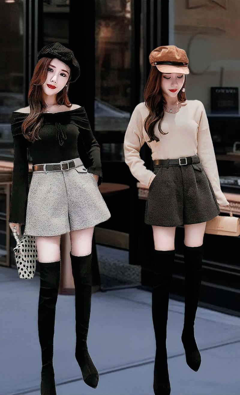 毛呢 短裤怎么搭配