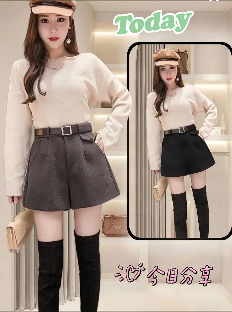 毛呢 短裤怎么搭配