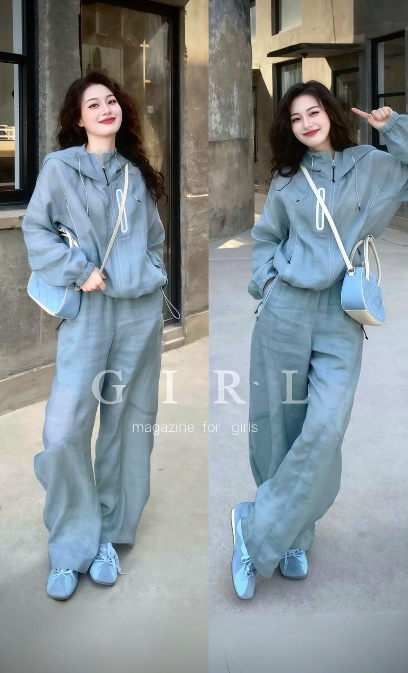 蓝色裤子灰色上衣怎么搭配什么外套好看图片欣赏