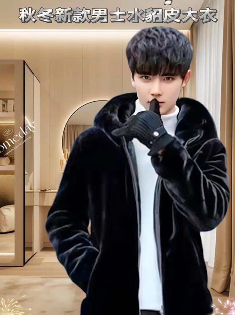 穿男士貂皮大衣怎么搭配围巾