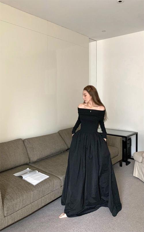 长一字裙怎么搭配